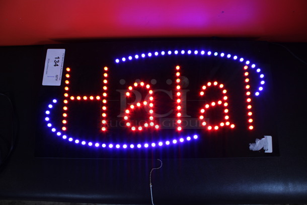 Halal Light Up Sign. 24x1x12. Tested and Working!