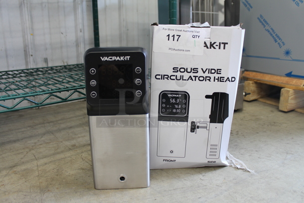 LIKE NEW! Vacpak-it 186SV08 Stainless Steel Commercial 10.5 Gallon Sous Vide Immersion Circulator Head. 120 Volts, 1 Phase. Tested and Working! - Image 1 of 6
