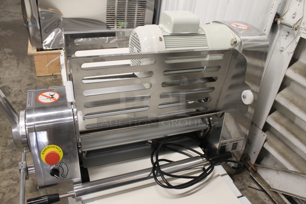 BRAND NEW SCRATCH AND DENT! Estella 34SDSC67 Commercial Stainless Steel Electric Countertop Dough Sheeter On Black Feet. 110V. Tested and Working! - Image 7 of 12