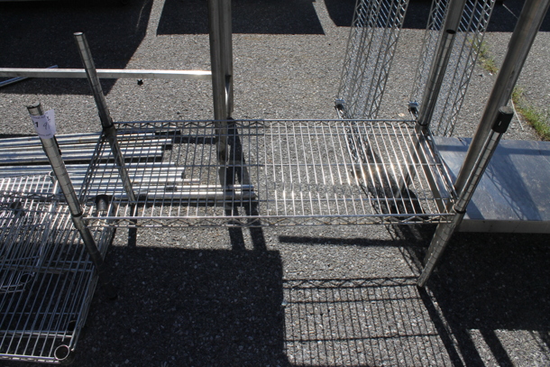 Chrome Finish Single Tier Wire Shelving Unit. - Image 1 of 2