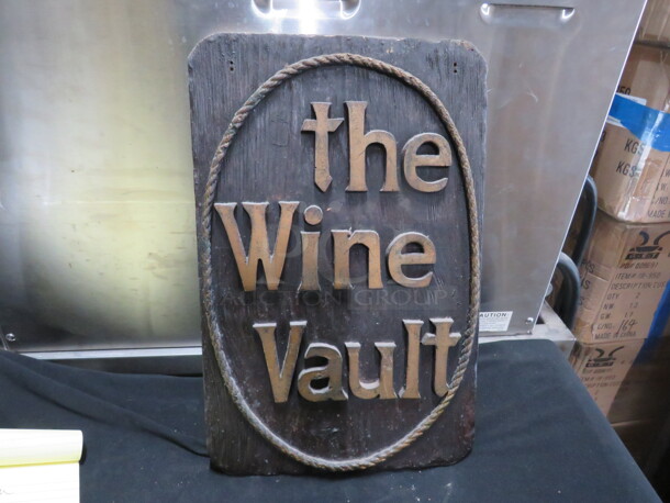 One 11.5X18 The Wine Vault Sign.