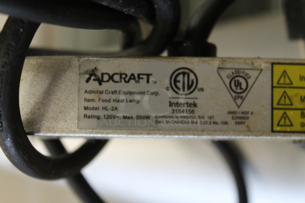 Adcraft HL-2A Metal Commercial Countertop 2 Head Warming Lamp. 120 Volts, 1 Phase. Tested and Working! - Image 3 of 3