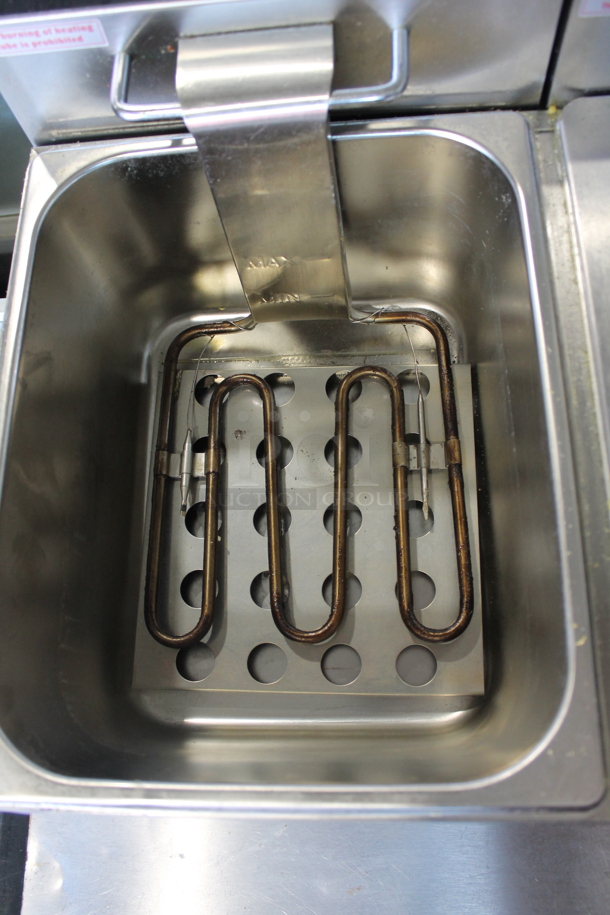 Galaxy 177EF20E Stainless Steel Commercial Countertop Electric Powered Deep Fat Fryer w/ 1 Metal Lid and 1 Metal Fry Basket. 110 Volts, 1 Phase. - Image 6 of 8