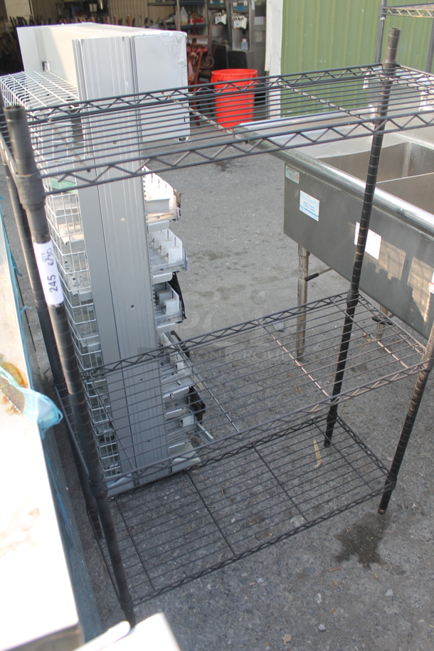 Commercial Stainless Steel Open Utility Shelf With Metro Style Shelving on Galvanized Legs. BUYER MUST DISMANTLE. PCI CANNOT DISMANTLE FOR SHIPPING. PLEASE CONSIDER FREIGHT CHARGES.  - Image 4 of 5