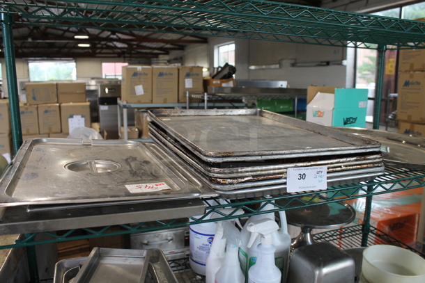 ALL ONE MONEY! Lot of 2 Tiers Worth of Various Items Including Metal Baking Pans, Stainless Steel Drop In Bins and Cleaners! - Image 2 of 8