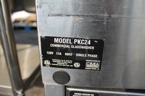 CMA PKC24 Commercial Stainless Steel Electric Glasswasher On Galvanized Legs. 120V, 1 Phase.  - Image 5 of 11