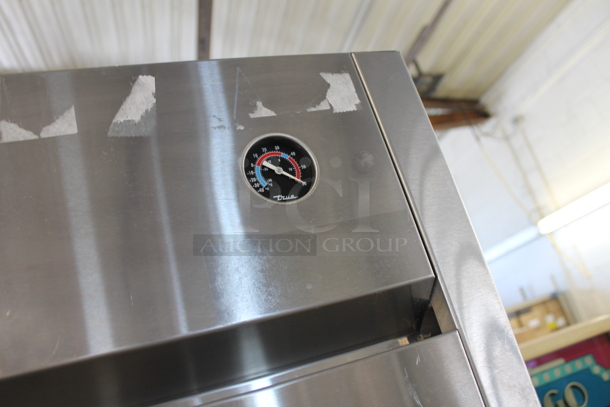 2012 True TG2R-2S ENERGY STAR Stainless Steel Commercial 2 Door Reach In Cooler w/ Poly Coated Racks on Commercial Casters. 115 Volts, 1 Phase. Tested and Working! - Image 3 of 8