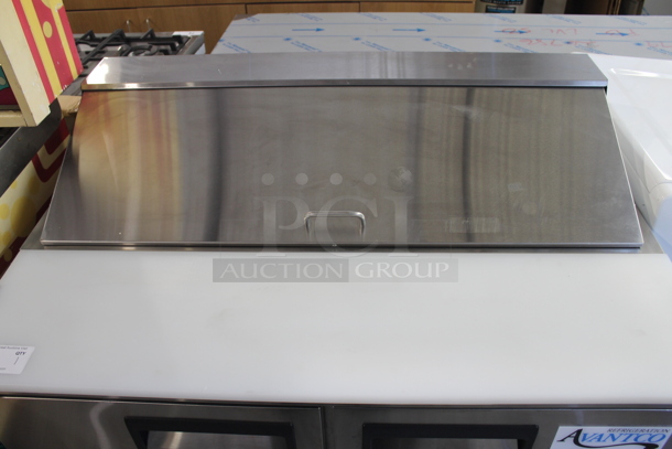 Avantco 178APT48HC Stainless Steel Commercial Sandwich Salad Prep Table Bain Marie Mega Top on Commercial Casters. 115 Volts, 1 Phase. Tested and Working! - Image 2 of 6