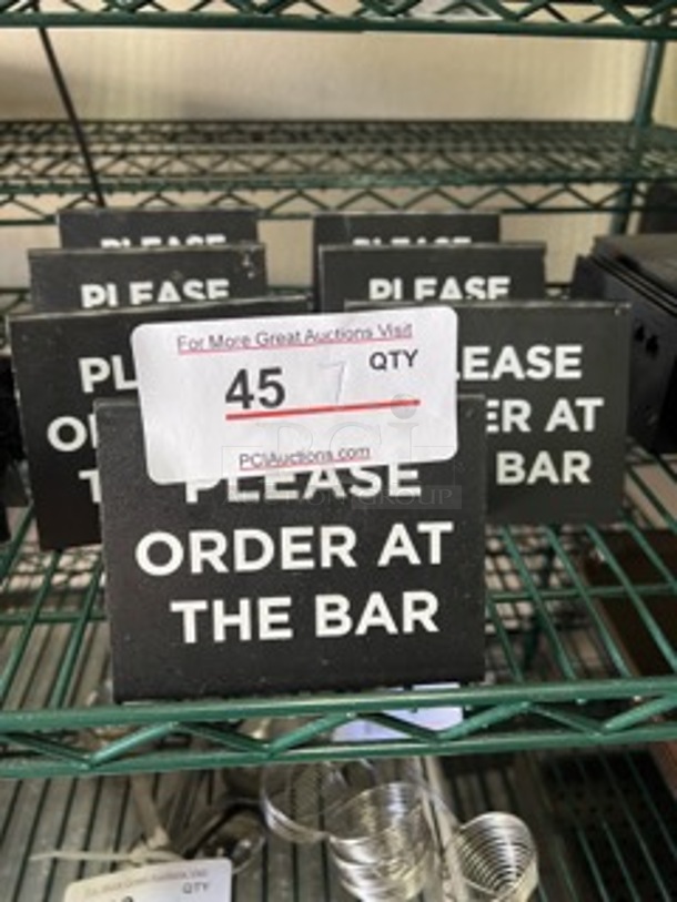 Please Order At the Bar  Placards for Restaurant and bars NSF
