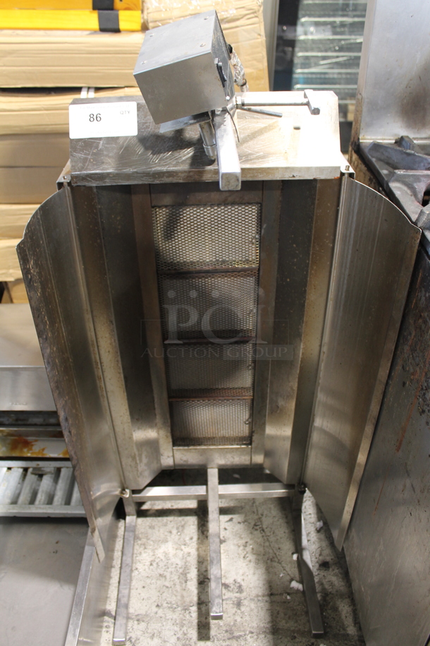 Axis AX-VB4 Stainless Steel Commercial Countertop Natural Gas Powered Vertical Broiler Gyro Machine.  - Image 2 of 5
