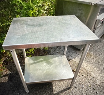 One Stainless Steel Table With Stainless Steel Under Shelf. 30X24X34