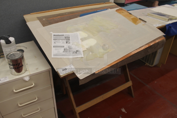 Wooden Sawhorse w/ Contents. - Image 2 of 3