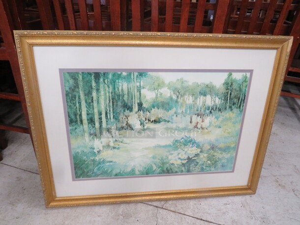One 43.5X33 Beautiful Framed Matted Picture.