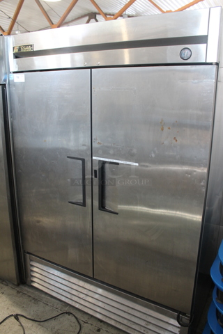 2013 True T-49F ENERGY STAR Stainless Steel Commercial 2 Door Reach In Freezer w/ Poly Coated Racks. 115 Volts, 1 Phase. Tested and Working!