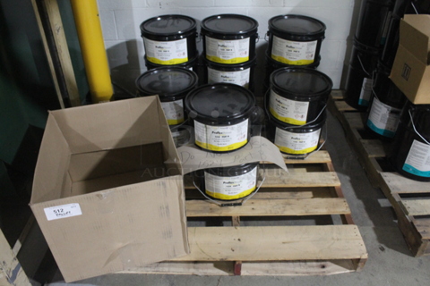 ALL ONE MONEY! PALLET LOT of Proflex Primer Clear Blue 1524 Part B Flexible Epoxy Buckets. BUYER MUST REMOVE.