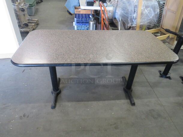 One Laminate Table Top On Dual Pedestal Base. 60X30X29 - Image 1 of 3