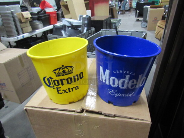 Assorted Corona/Modela Poly Beer Buckets. 10XBID.