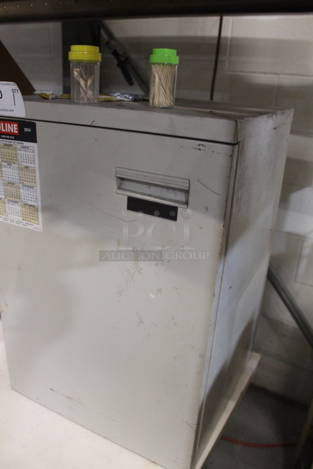 Gray Metal Single Door Cabinet w/ Contents.  - Image 3 of 4