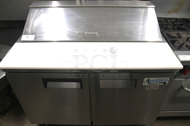 Avantco 178APT48 Stainless Steel Commercial Sandwich Salad Prep Table Bain Marie Mega Top. 115 Volts, 1 Phase. Tested and Working! - Image 1 of 7