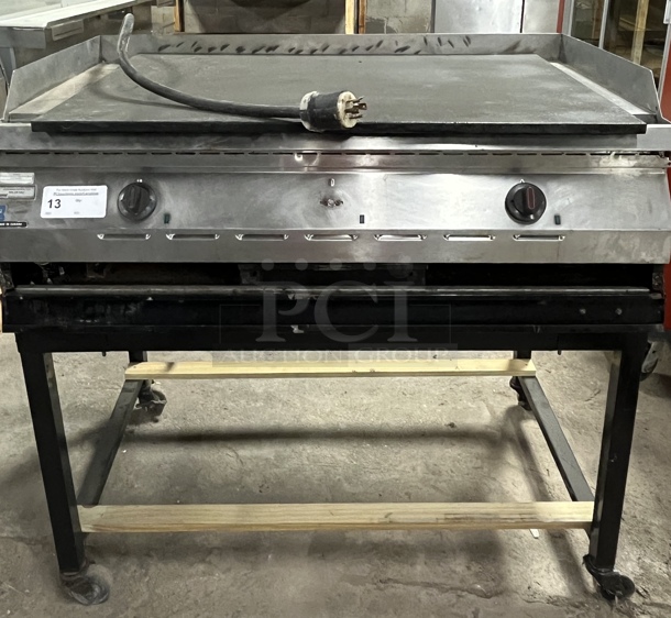 Electric 36" Flat Grill on Casters, Tested & Working! - Image 1 of 2