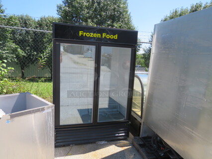 One True 2 Door Glass Display Freezer With 10 Racks. Model# GDM-49F. 115-208/230 Volt 1 Phase. 53X32X78.5