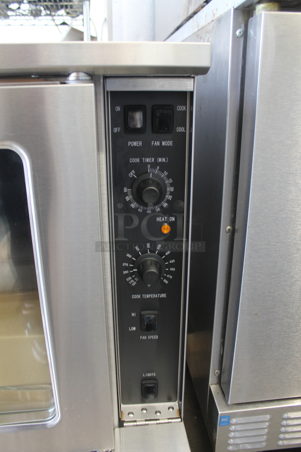 BRAND NEW SCRATCH AND DENT! 2023 Mainstreet FGC100 Stainless Steel Commercial Natural Gas Powered Full Size Convection Oven w/ View Through Doors, Metal Oven Racks and Thermostatic Controls. No Legs. Comes w/ Gas Hose Kit! 54,000 BTU - Image 3 of 11