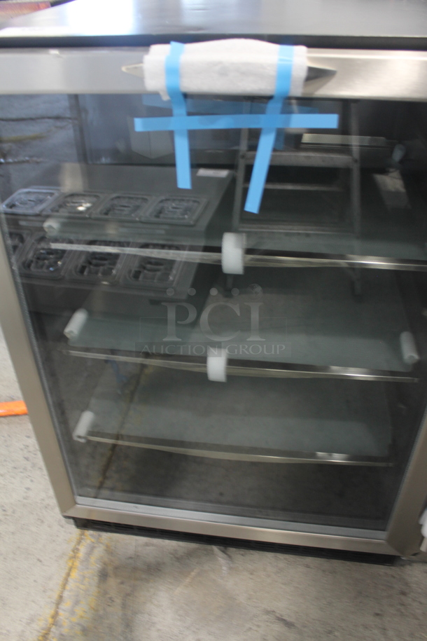 BRAND NEW SCRATCH AND DENT! Danby DBC514BLS Silhouette Stainless Steel Commercial 11 Bottle / 132 Can Capacity Cooler Merchandiser. Has Electronic Controls and Reversible Door. 115 Volts, 1 Phase. Tested and Working! - Image 4 of 10