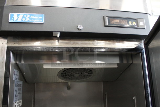 Turbo Air M3R24-1 Stainless Steel Commercial Single Door Reach In Cooler w/ Poly Coated Racks. 115 Volts, 1 Phase. Tested and Working! - Image 3 of 5