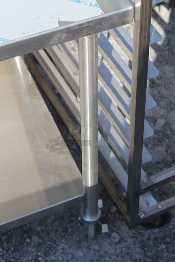 BRAND NEW! Stainless Steel Commercial Table w/ Under Shelf on Commercial Casters. - Image 4 of 5
