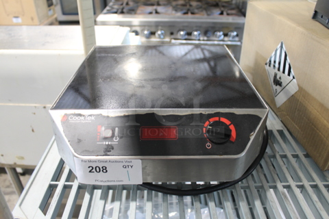 2016 CookTek MC3500 Stainless Steel Commercial Countertop Electric Powered Single Burner Induction Range. 120 Volts, 1 Phase.
