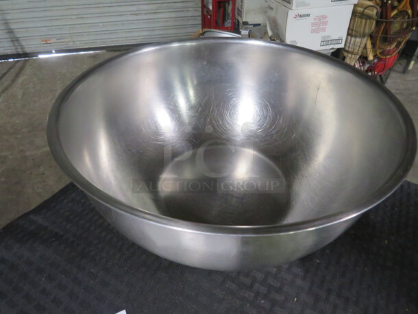 One 13.5 Inch Stainless Steel Bowl. 8 Qt.