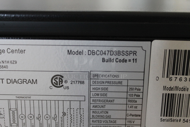 BRAND NEW SCRATCH AND DENT! Danby DBC047D3BSSPR Stainless Steel Commercial 61 Can / 21 Wine Bottle Capacity Cooler Merchandiser. 115 Volts, 1 Phase. Tested and Working! - Image 6 of 7
