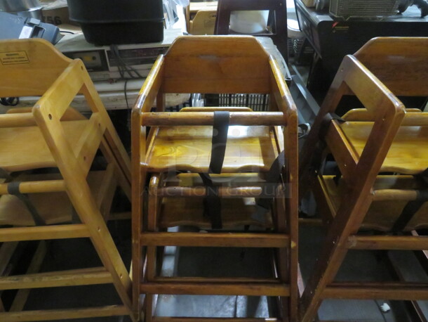 One Wooden High Chair. - Image 1 of 1