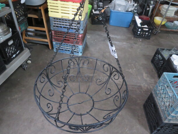 One Metal Patio Hanging Basket. - Image 1 of 1
