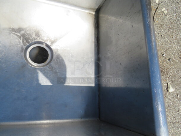 One Stainless Steel Double Sink. 2 Legs Need To Be Welded, And 1 Seam Needs To Be Welded. 52X27X42 - Image 3 of 3