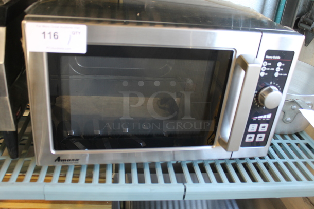 2014 Amana RCS10DSE Stainless Steel Commercial Countertop Microwave Oven. 120 Volts, 1 Phase.  - Image 2 of 5