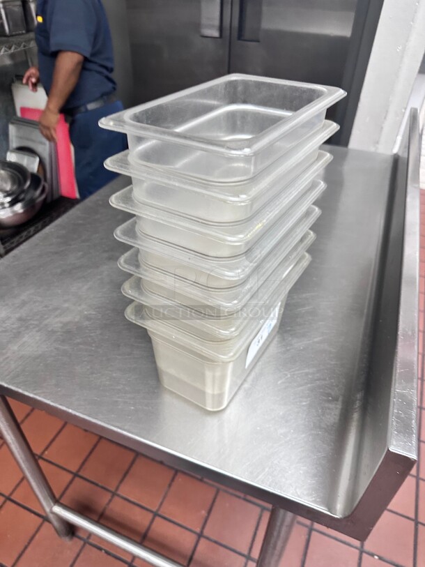 Clean! Cambro  Camwear 1/8 Size Clear Polycarbonate Food Pan - 6 inch Deep NSF  - Image 3 of 3