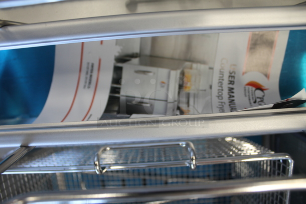 BRAND NEW SCRATCH AND DENT! CPG 351EF302 Cooking Performance Group Commercial Stainless Steel Electric Countertop Dual Tank Fryer. Tested And Working! - Image 5 of 10