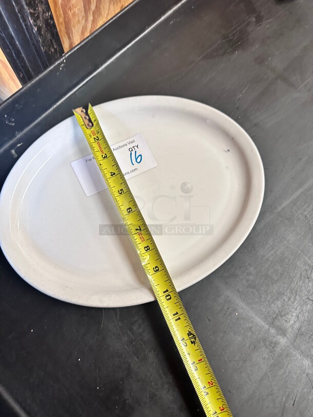 New! Libbey 10x13 inch Plate - Wide Rim, Rolled Edge, Porcelain, Bright White, Porcelana NSF - Image 2 of 5