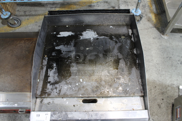 Stainless Steel Commercial Countertop Natural Gas Powered Flat Top Griddle.  - Image 2 of 6