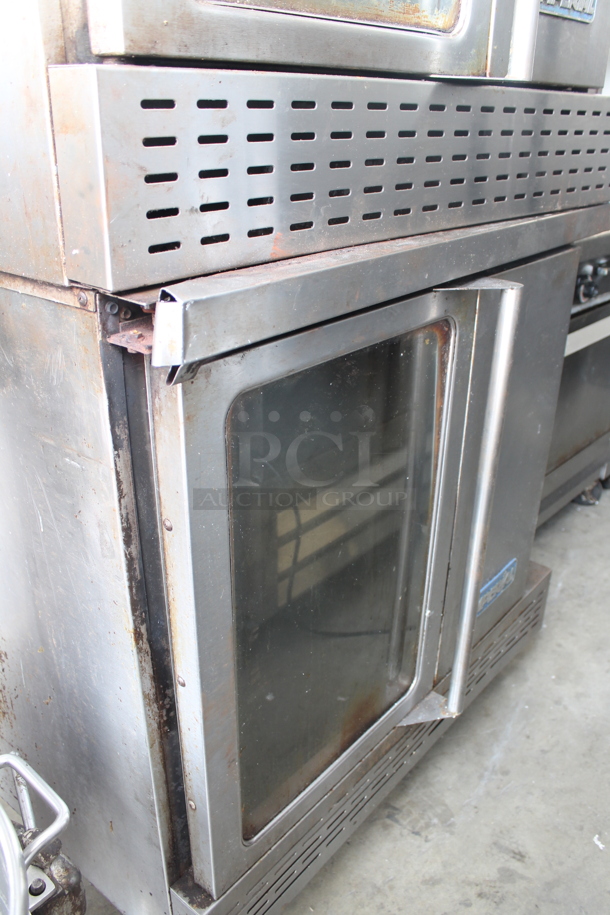 2 Imperial Stainless Steel Commercial Natural Gas Powered Full Size Convection Ovens w/ View Through Door, Solid Door and Metal Racks. Picture of Oven Before Removal Included In Listing. 2 Times Your Bid! - Image 4 of 12