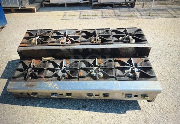 One Imperial 8 Burner Natural Gas Table Top Range. 48X30X16