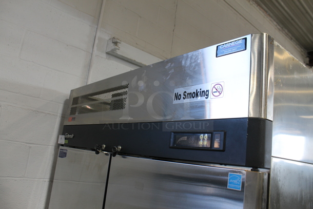 Turbo Air M3R47-2-N Stainless Steel Commercial 2 Door Reach In Cooler w/ Poly Coated Racks on Commercial Casters. 115 Volts, 1 Phase. Tested and Working! - Image 2 of 7