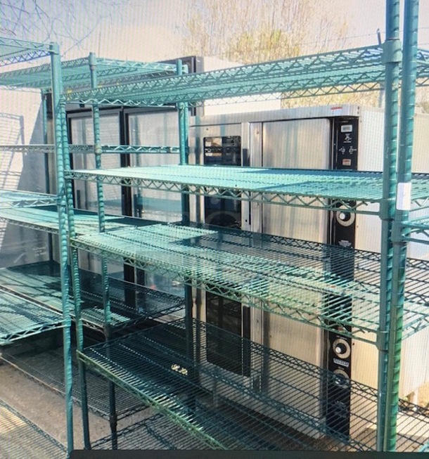 One Green Coated Metro Shelf With 5 Shelves. 60X24X75 - Image 1 of 1