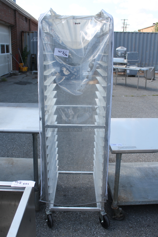 Metal Pan Transport Rack w/ Poly Clear Cover on Commercial Casters. - Image 1 of 1