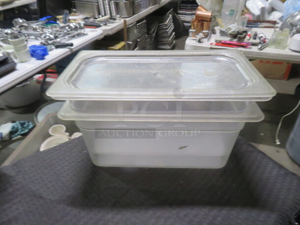 1/3 Size 6 Inch Deep Food Storage Container With Lid. 2XBID - Image 1 of 1