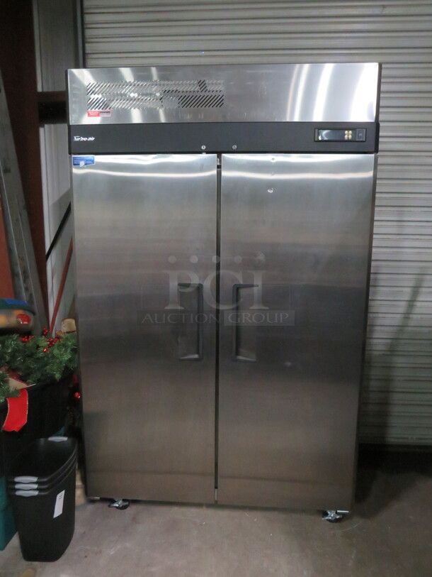 One WORKING Turbo Air Stainless Steel 2 Door Freezer With 6 Racks, And Keys On Casters. Model# M3R47-2-N. 115 Volt. 51X31X83. $4545.87
