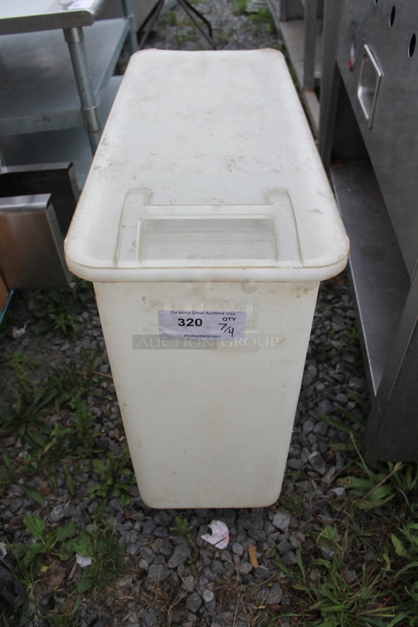 White Poly Ingredient Bin on Commercial Casters. - Image 1 of 6