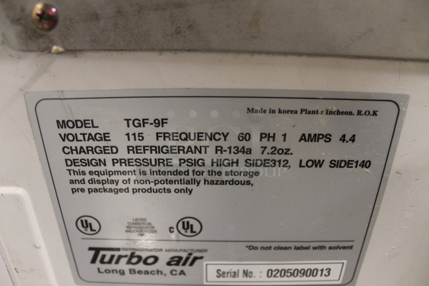 Turbo Air TGF-9F Metal Commercial Open Chest Freezer Merchandiser. 115 Volts, 1 Phase. Tested and Working! - Image 6 of 6
