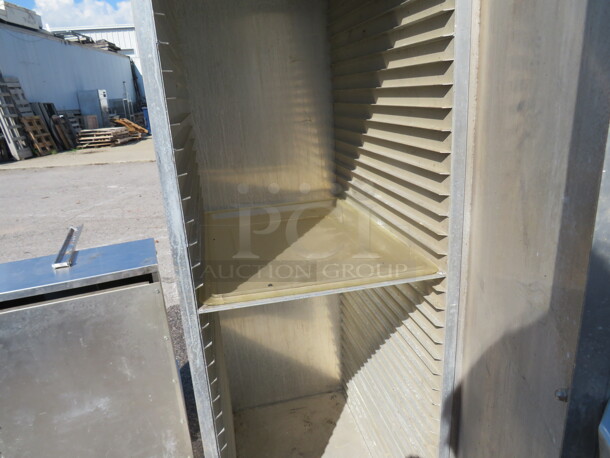 One 1 Door Aluminum Lockwood Cabinet On Casters. Model# CA-67-ES-40. 21.5X29X66 - Image 2 of 2